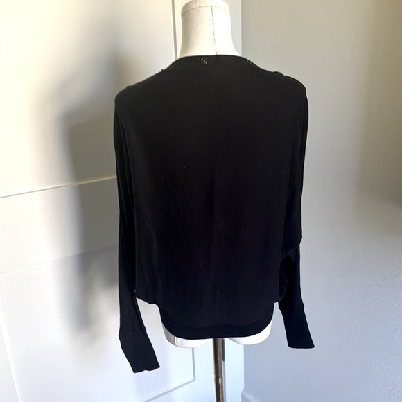 AllSaints Ellie Cotton Dolman Sleeve Sweater | Black - Picture 3 of 5